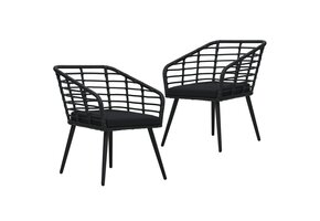 vidaXL Tuinstoelen Set - 2x Poly Rattan Zwart | 41% Korting!