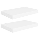 vidaXL Zwevende Wandschappen (2 st.) - 40x23x3.8 cm MDF Wit - 42% Korting