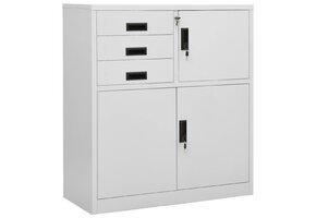 vidaXL Kantoorkast Staal Lichtgrijs - 90x40x102 cm - 40% Korting!