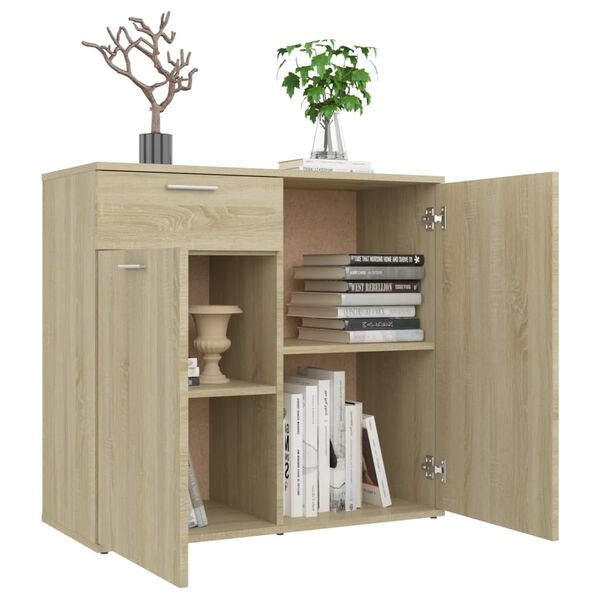 VidaXL Dressoir Sonoma Eiken - 80x36x75 cm - Nu 55% Korting!