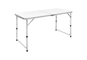 VidaXL Campingtafel Inklapbaar & Verstelbaar - 120x60cm - Aluminium | 55% Korting