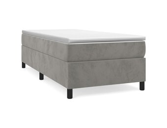 vidaXL Bedframe Fluweel Lichtgrijs 90x200 cm | Nu met 40% Korting!