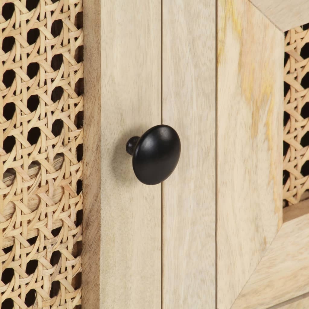 vidaXL Dressoir Mangohout & Riet - 60% Korting! (Retourproduct)