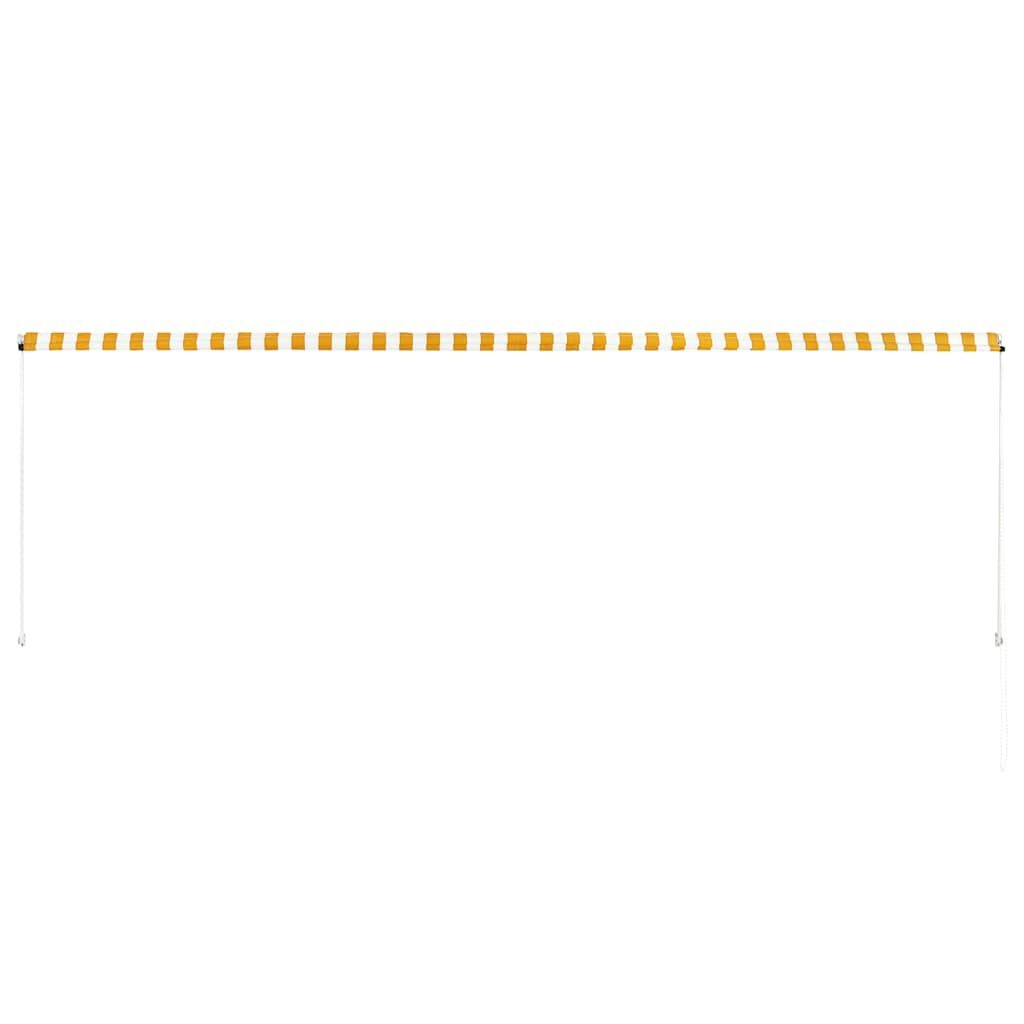 vidaXL Luifel uittrekbaar 400x150 cm - Geel/Wit | 60% Korting