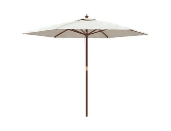 VidaXL Parasol met houten paal 299x240 cm Zandkleurig - 61% Korting!