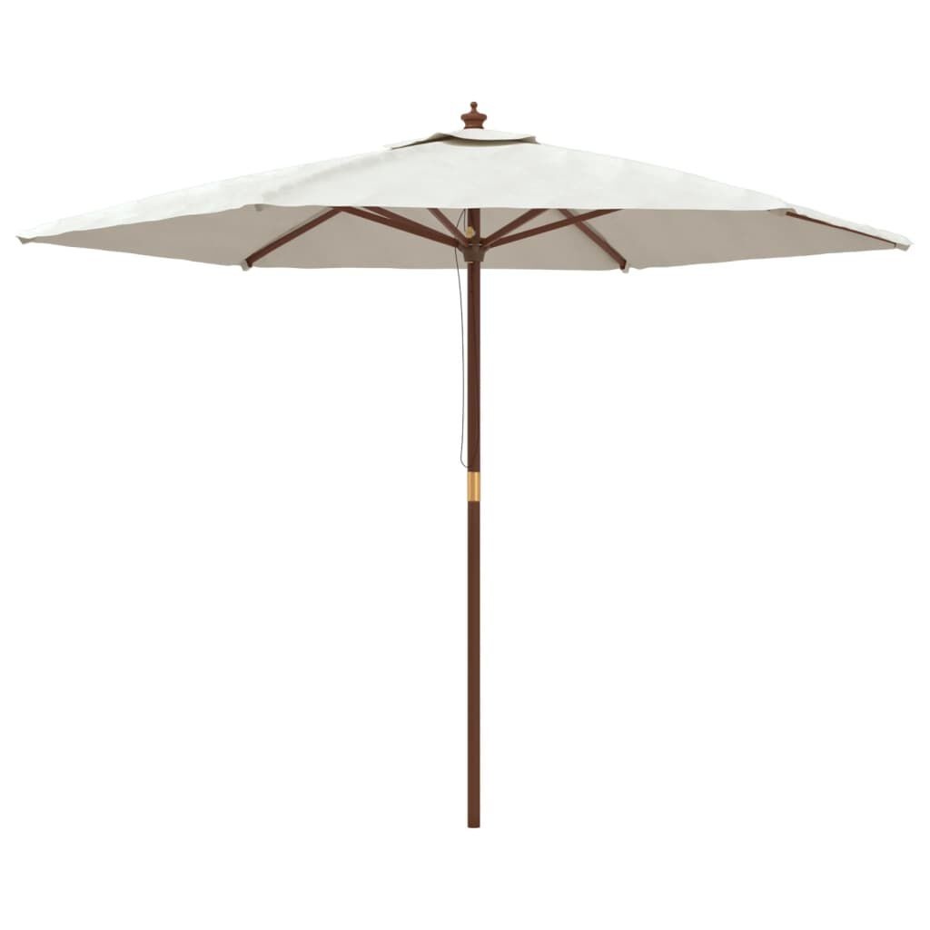 VidaXL Parasol met houten paal 299x240 cm Zandkleurig - 61% Korting!