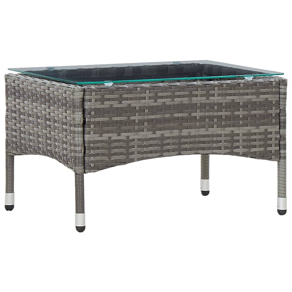 vidaXL Salontafel 60x40x36 cm Grijs Poly Rattan | 74% Korting
