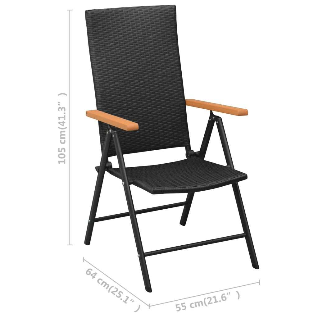 vidaXL Tuinstoelen 4 st poly rattan zwart - 46% Korting!