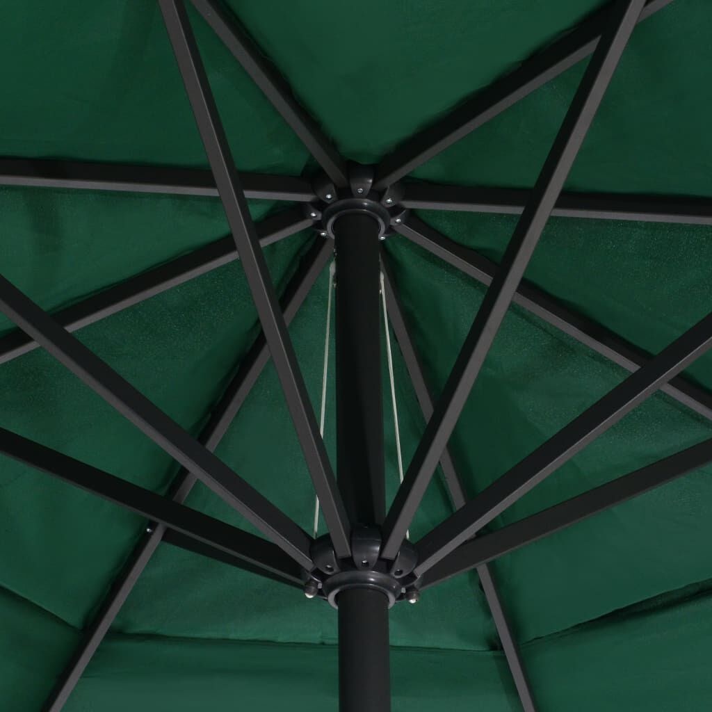 vidaXL Parasol 600cm Aluminium Paal Groen - Nu 62% Korting!