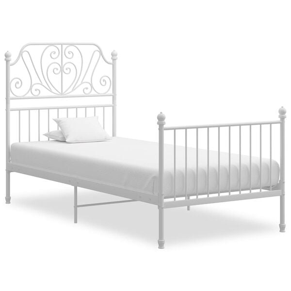 vidaXL Bedframe Metaal Wit 90x200 cm - Nu 40% Korting!