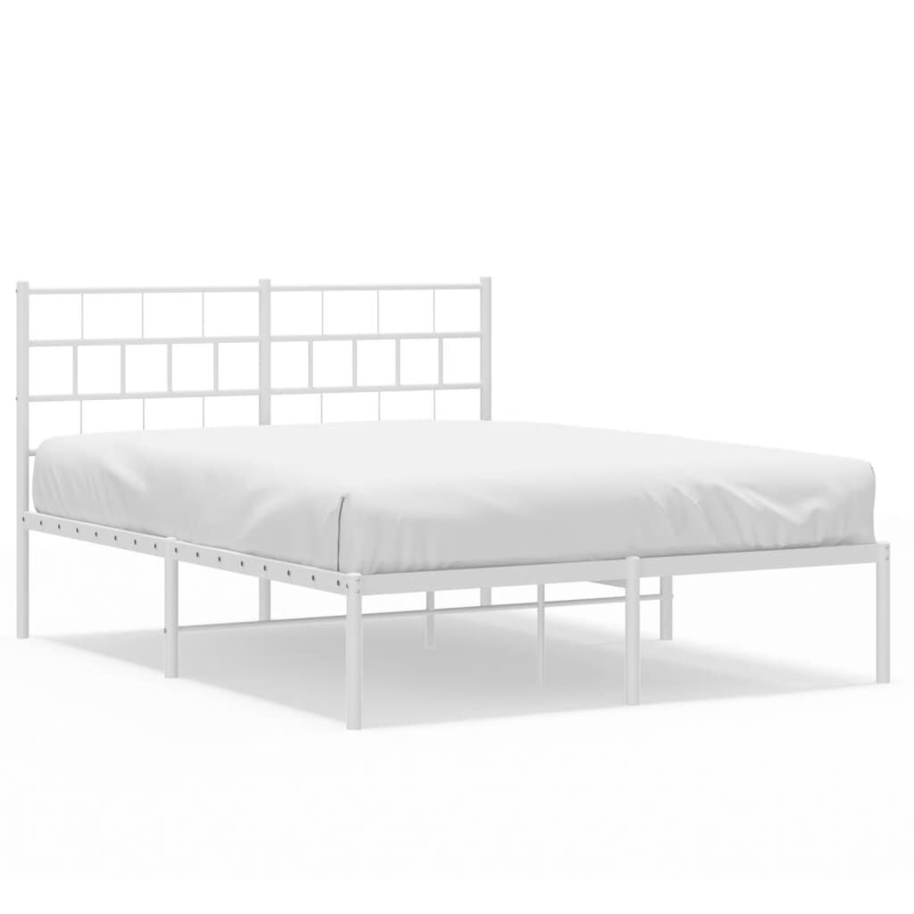 vidaXL Bedframe Metaal Wit 160x200 | 55% Korting!