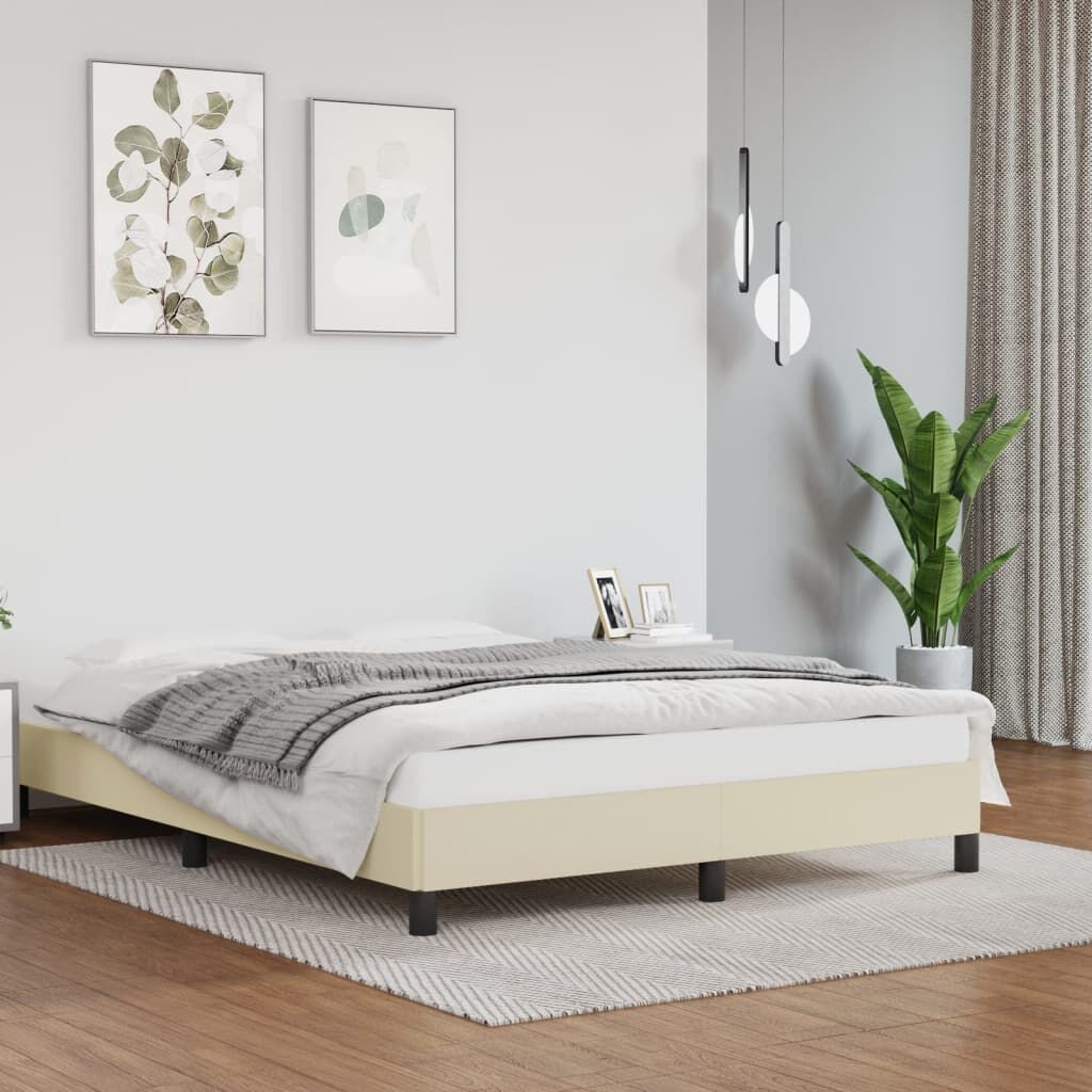 vidaXL Bedframe Crème Kunstleer 140x200 cm - 35% Korting!
