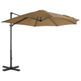 vidaXL Zweefparasol 300cm Taupe - 40% Korting!