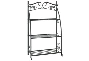 vidaXL Bloemenrek 56x30x96 cm Staal Zwart | Nu 55% Korting!