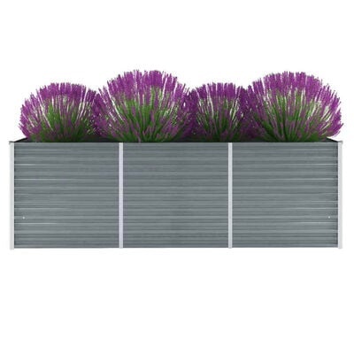 vidaXL Verhoogde Plantenbak 240x80x77cm Staal Grijs - 55% Korting!