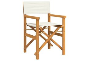 vidaXL Regisseursstoel Teakhout Crème - 46% Korting!