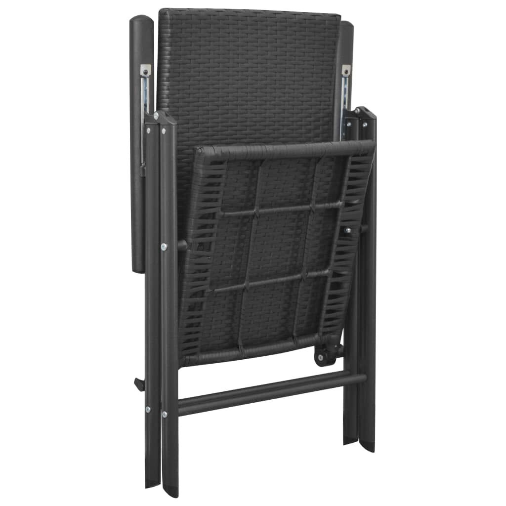 vidaXL Tuinstoelen 4 st poly rattan zwart - 40% Korting!