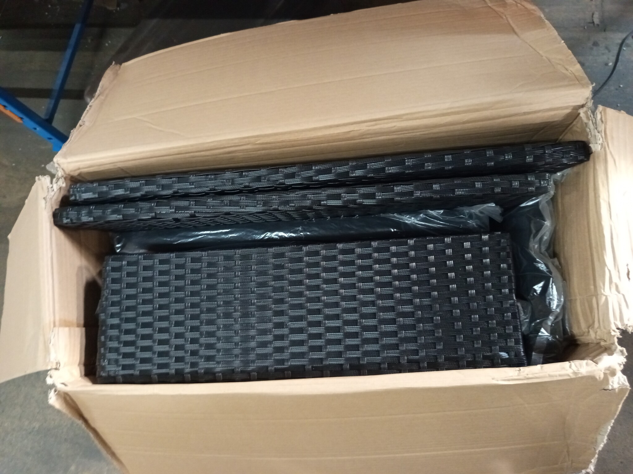 vidaXL Loungeset met kussens, poly rattan zwart - 55% Korting!