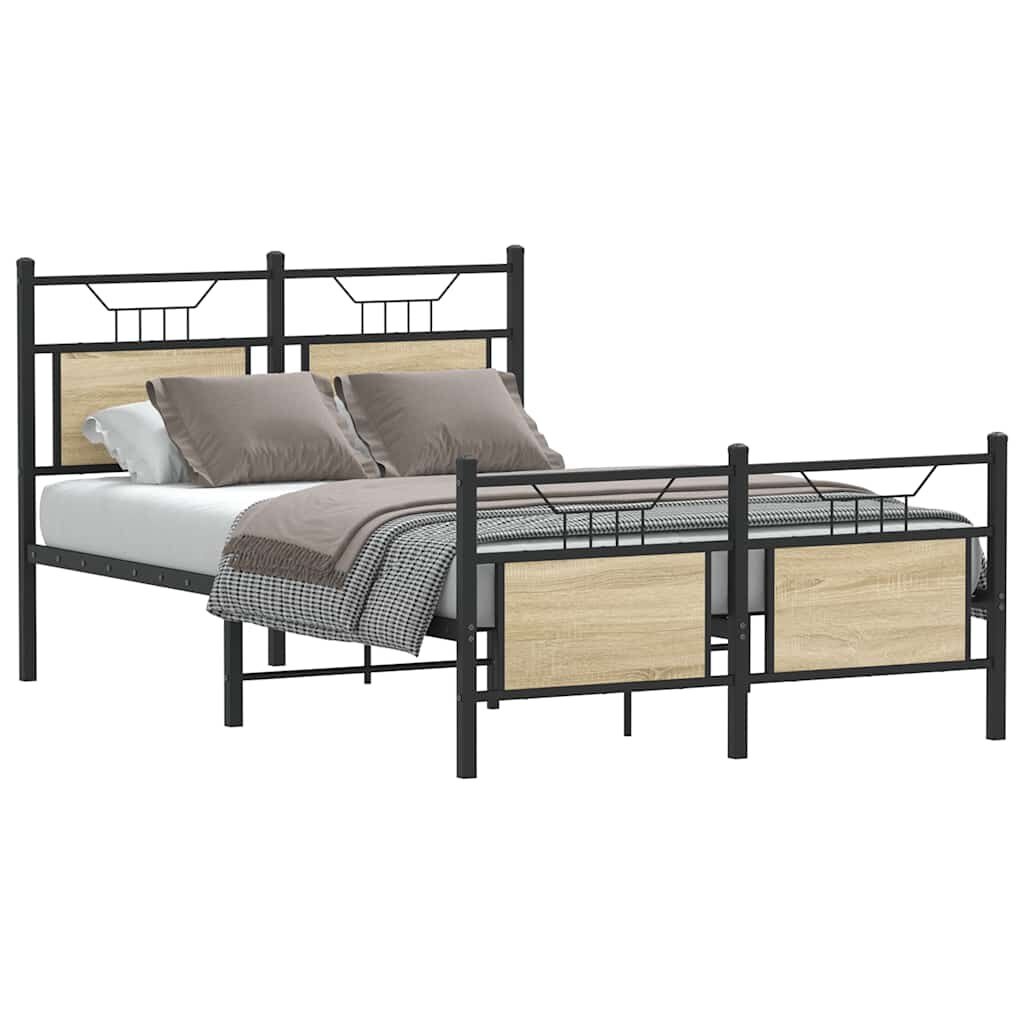 vidaXL Bedframe Sonoma Eiken 120x190 cm - Nu 55% Korting!