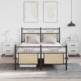 vidaXL Bedframe Sonoma Eiken 120x190 cm - Nu 55% Korting!