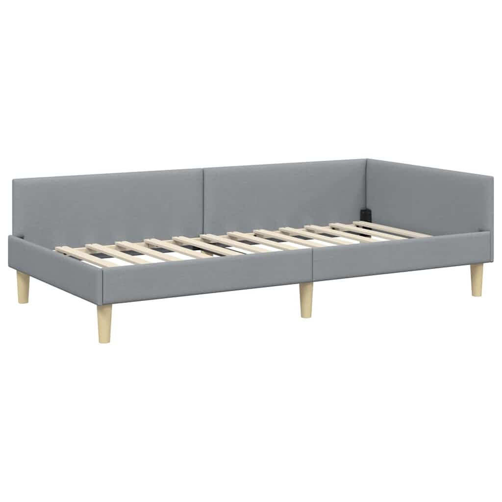 vidaXL Hoek Bed Frame Lichtgrijs (90x200cm) - 55% Korting!