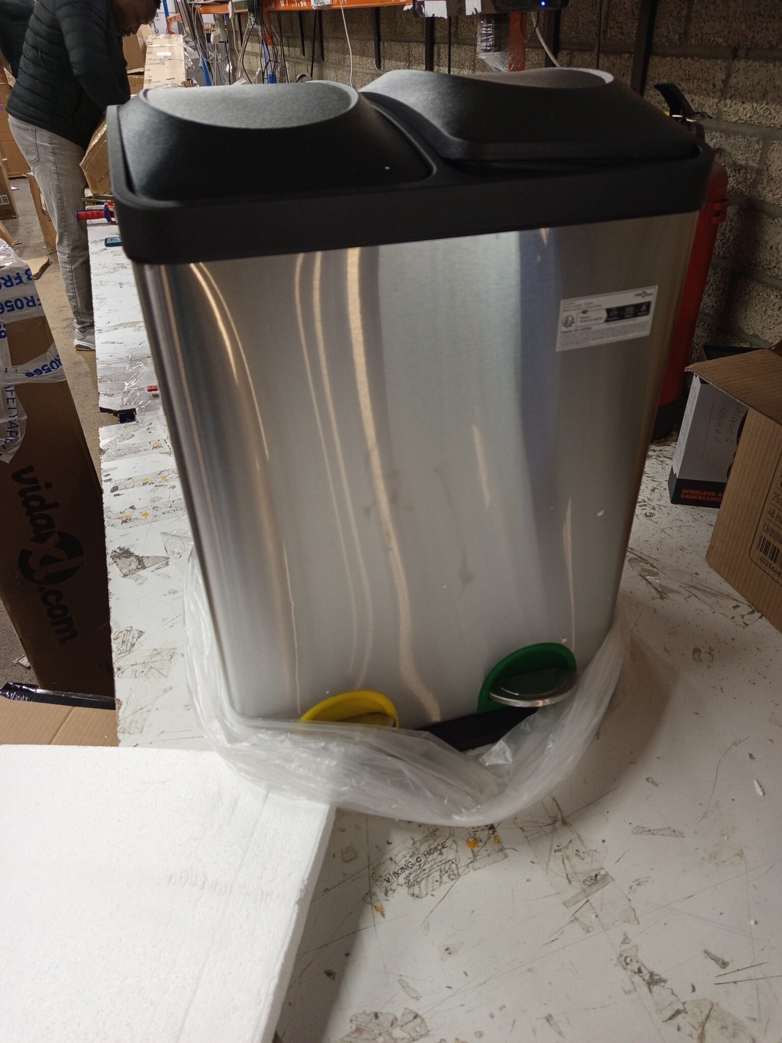 vidaXL Pedaalemmer Recycling 36L RVS - 55% Korting