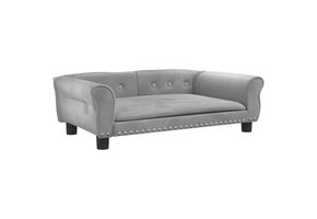 vidaXL Hondenmand 95x55x30 cm Fluweel Lichtgrijs - 55% Korting