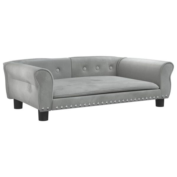 vidaXL Hondenmand 95x55x30 cm Fluweel Lichtgrijs - 55% Korting