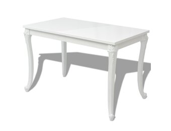 vidaXL Eettafel Hoogglans Wit - 116x66cm - 40% Korting