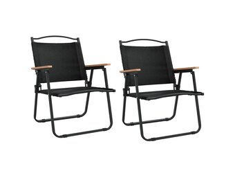 vidaXL Campingstoelen 2 st. (46% korting) Oxford stof Zwart