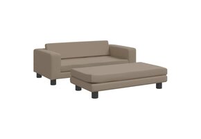 vidaXL Kinderbank met Voetensteun - Cappuccino Kunstleer | 46% Korting!