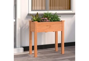 vidaXL Plantenbak met Voering - 71x37x76 cm Vurenhout Bruin | 56% Korting