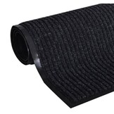 Deurmat 150x90cm - Zwart Geribbeld - 55% Korting!