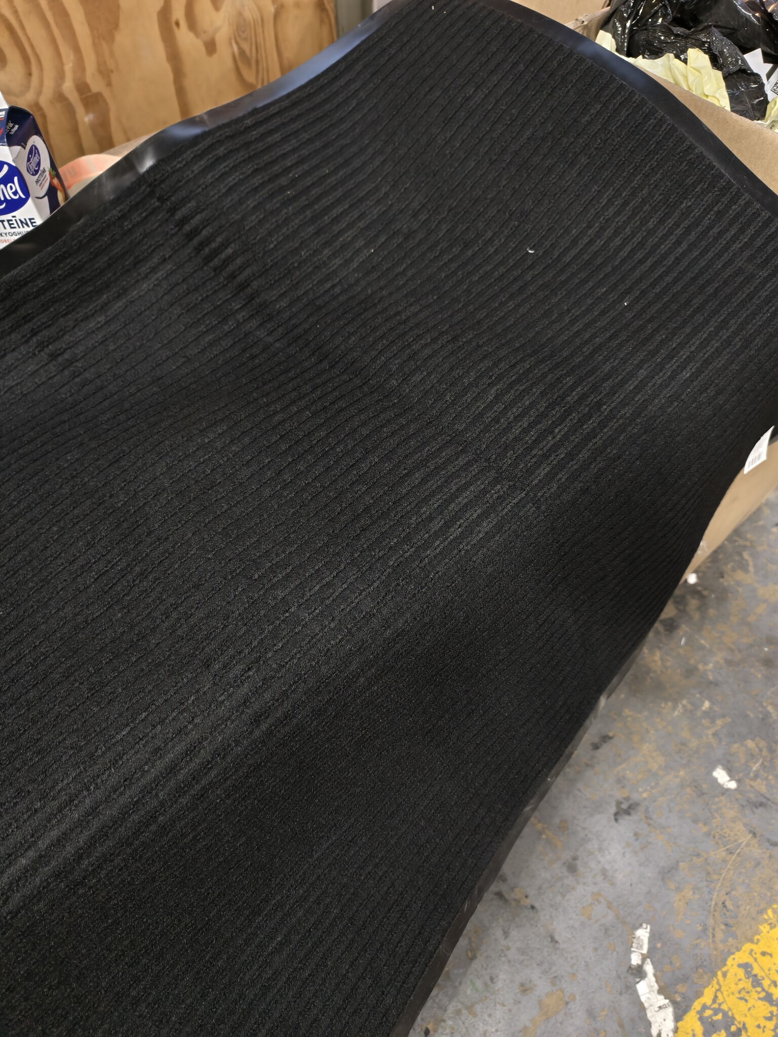 Deurmat 150x90cm - Zwart Geribbeld - 55% Korting!