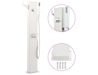 VidaXL Tuindouchekraan RVS Geborsteld - 110cm | 51% Korting!