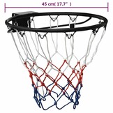 vidaXL Basketbalring 45 cm Staal Zwart - 51% Korting!