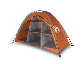 vidaXL Opbergtent 9 vakken - 46% Korting - Waterdicht Grijs/Oranje