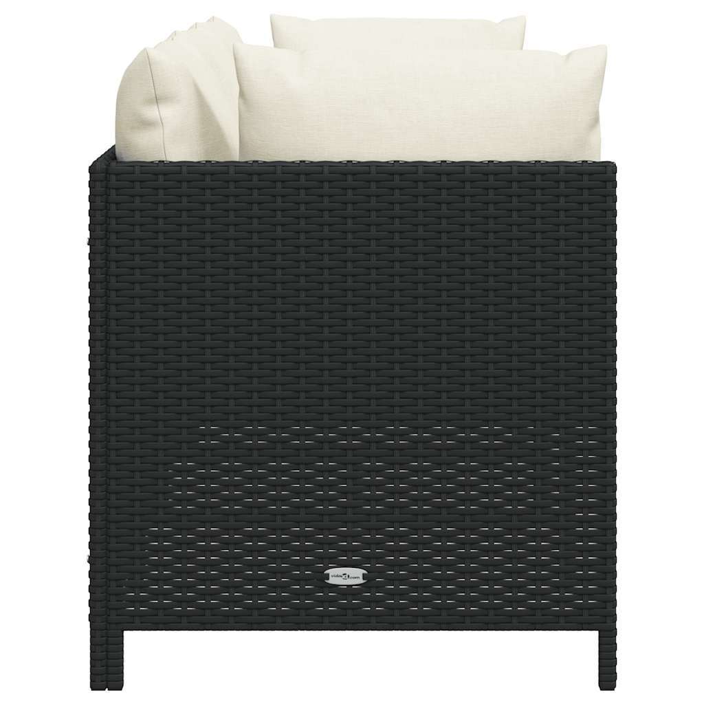 vidaXL Tuinbank 3-zits Poly Rattan Zwart - 51% Korting!