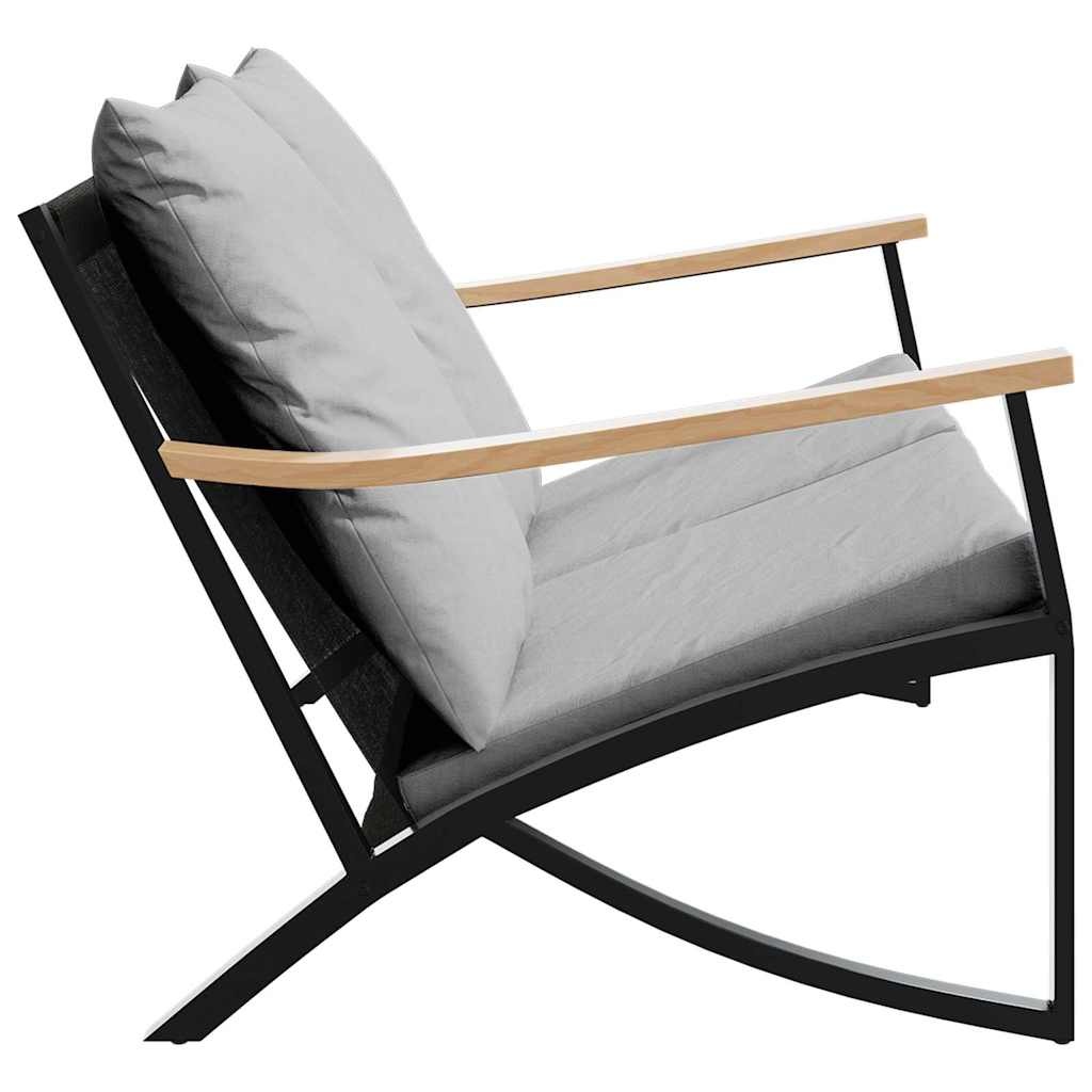 vidaXL Tuinbank met Kussens 120cm Staal Zwart | Nu 47% Korting!