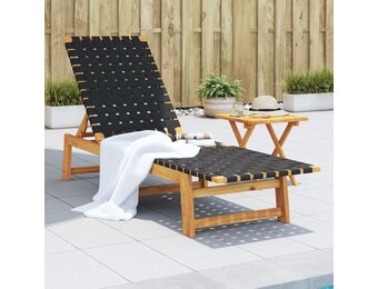 vidaXL Ligbed Acaciahout Zwart - 56% Korting!