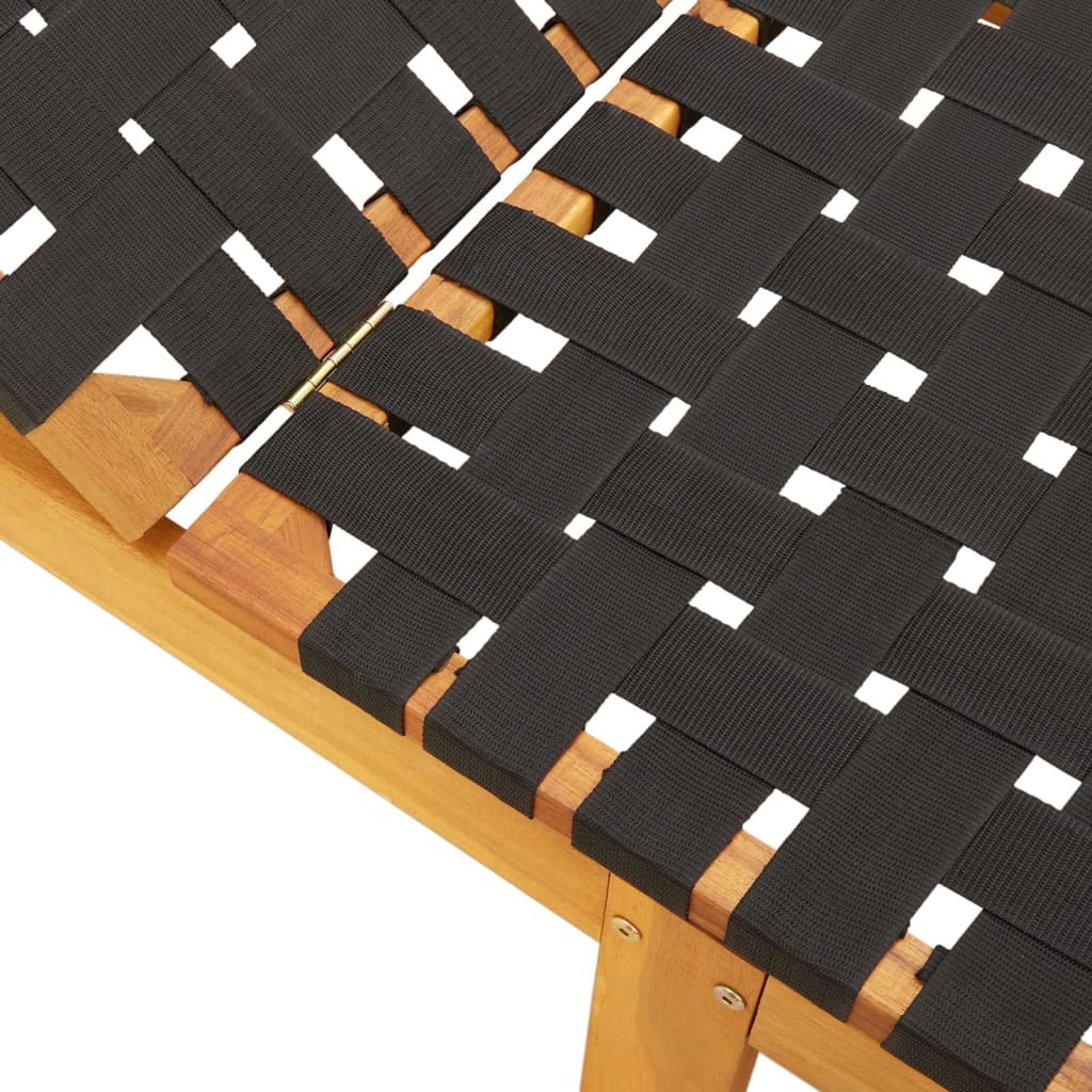 vidaXL Ligbed Acaciahout Zwart - 56% Korting!