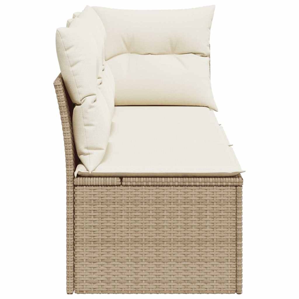 vidaXL Tuinbank 3-zits met kussens | Poly Rattan Beige | 82% Korting!