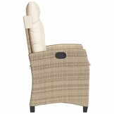 vidaXL Tuinstoel Poly Rattan Verstelbaar met Kussens - Beige (50% Korting!)