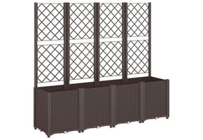 vidaXL Plantenbak met Latwerk - 65% Korting! 160x40x140cm Bruin