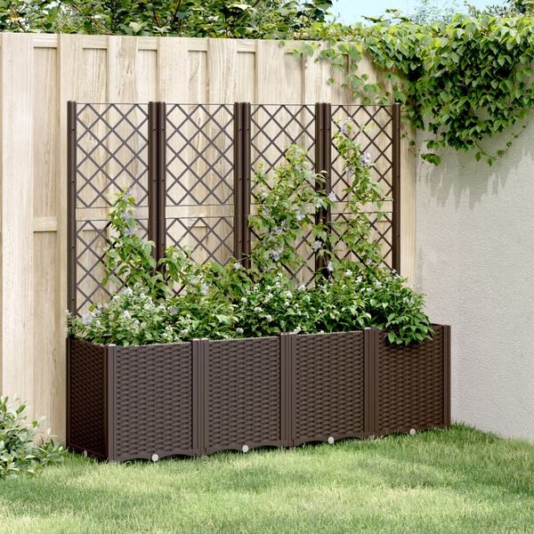 vidaXL Plantenbak met Latwerk - 65% Korting! 160x40x140cm Bruin