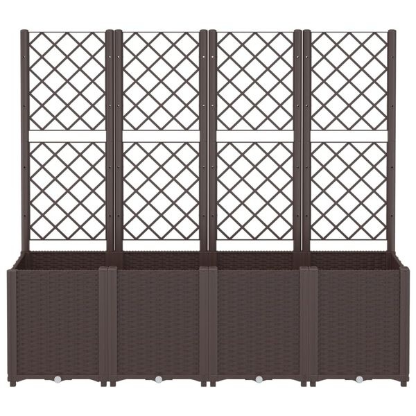 vidaXL Plantenbak met Latwerk - 65% Korting! 160x40x140cm Bruin