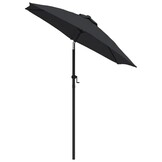 vidaXL Parasol Aluminium Zwart 200x224 cm - 40% Korting!