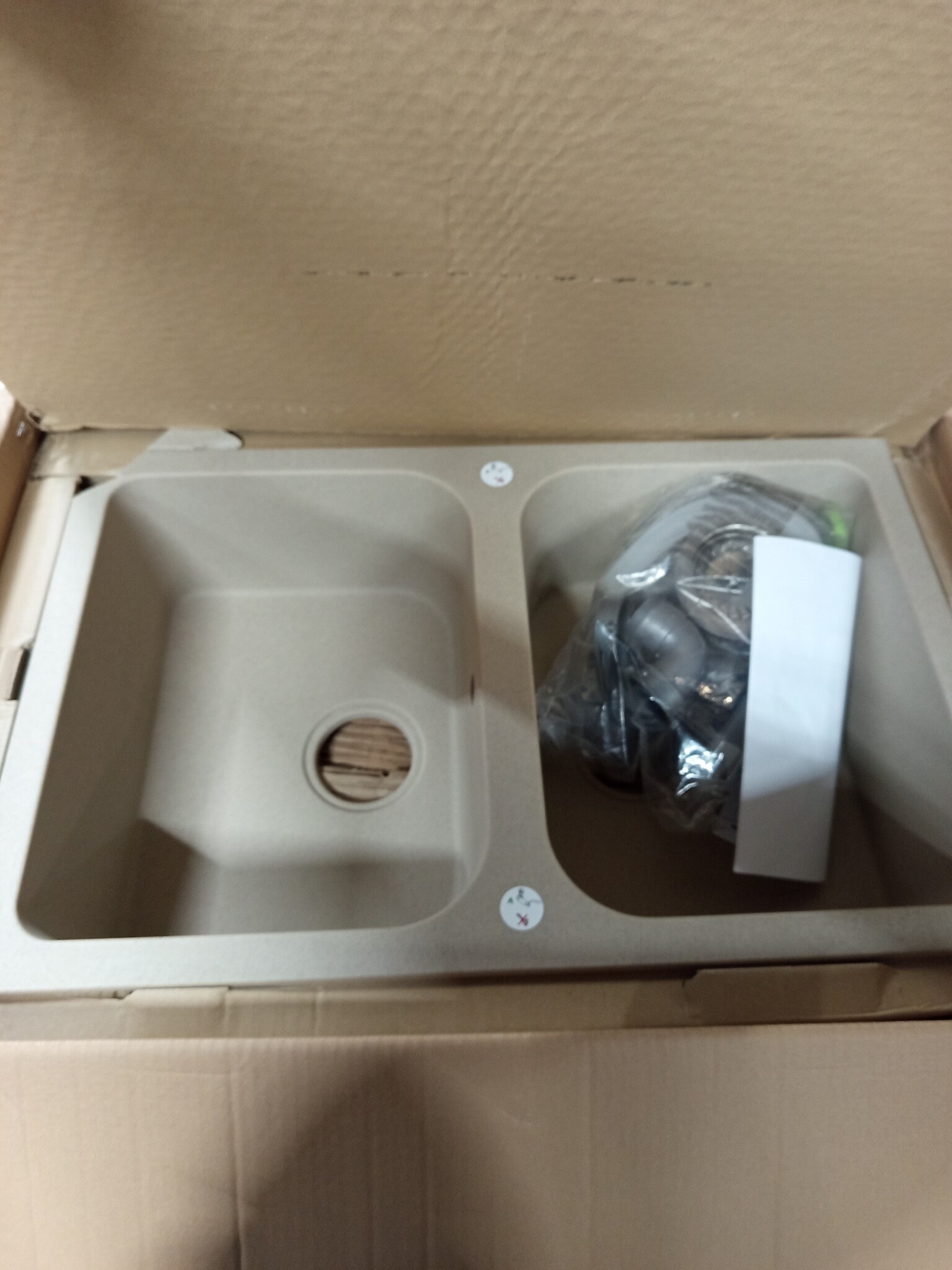 vidaXL Keukenwasbak Beige Graniet - 60% Korting!