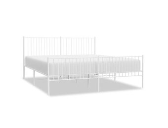 vidaXL Bedframe Metaal Wit 200x200 cm - 55% Korting!