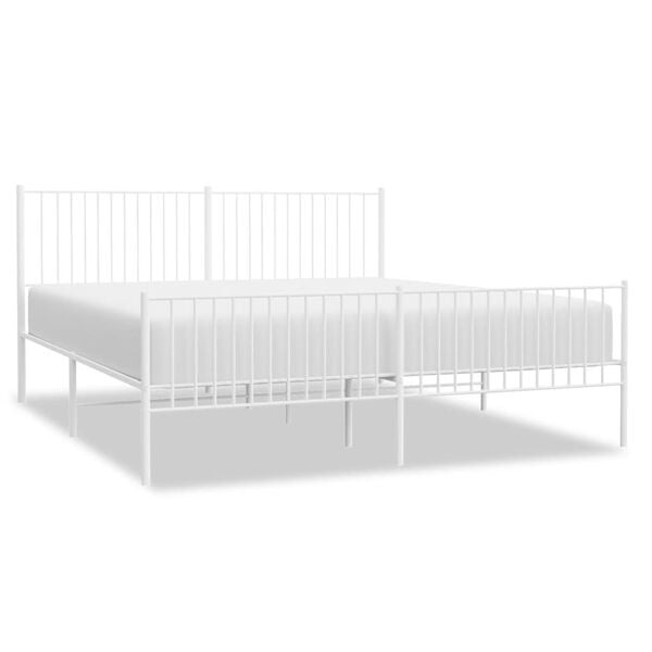 vidaXL Bedframe Metaal Wit 200x200 cm - 55% Korting!